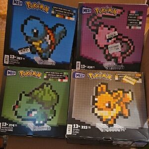 Mega Pokémon Pixel Art Kits (Bulbasaur, Squirtle, Eevee, Mew) - Assorted Colors